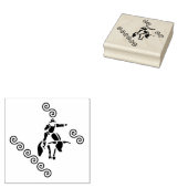 Schattenausschnitt aus einem Bullenreiter Gummistempel (Stempel)