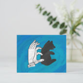 Schattenbärchen auf Blau Postkarte (Stehend Vorderseite)