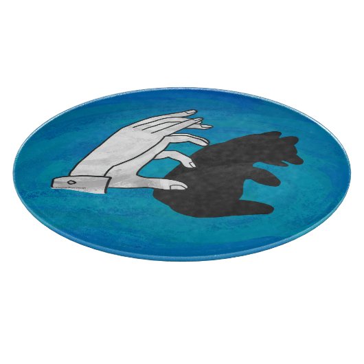 Schattenbärchen auf Blau Schneidebrett (Ecke)