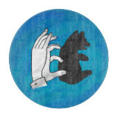 Schattenbärchen auf Blau Schneidebrett (Vorderseite)