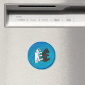Schattenbärwürfel auf Blau Magnet (In Situ (Geschirrspüler))