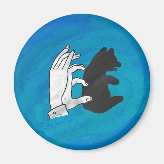 Schattenbärwürfel auf Blau Magnet (Vorne)