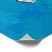 Schattenbärwürfel auf Blau Poster (Ecke)