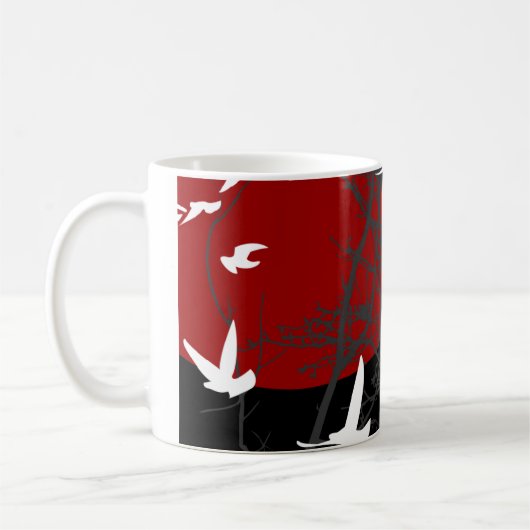 Schattenbild Vögel Kaffeetasse (Links)