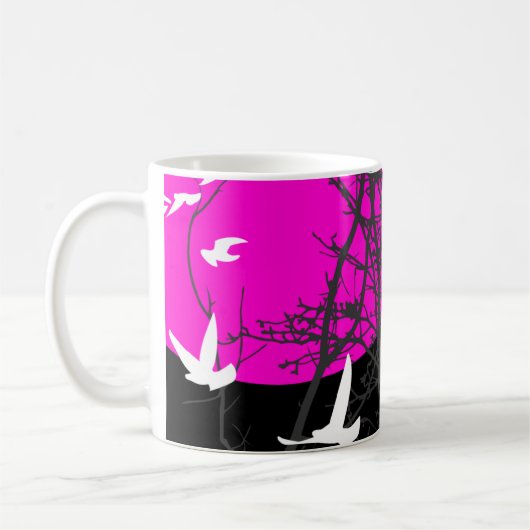 Schattenbild Vögel Kaffeetasse (Links)