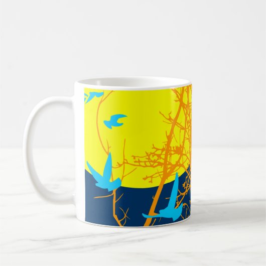 Schattenbild Vögel Kaffeetasse (Links)