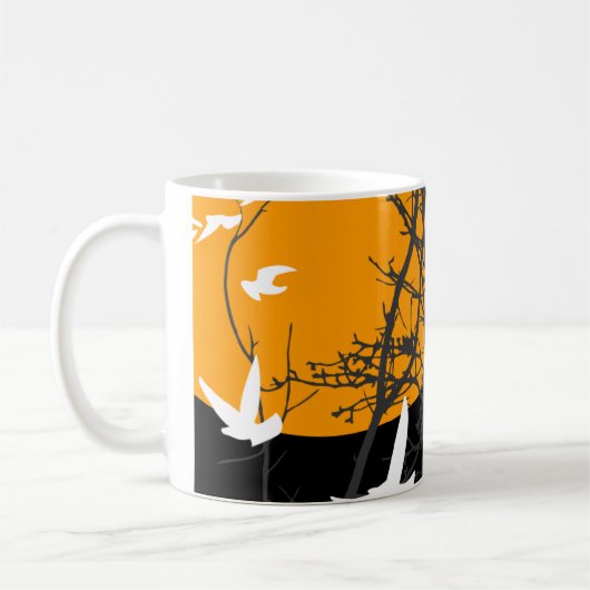 Schattenbild Vögel Kaffeetasse (Links)