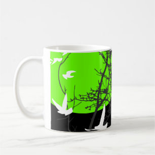 Schattenbild Vögel Kaffeetasse