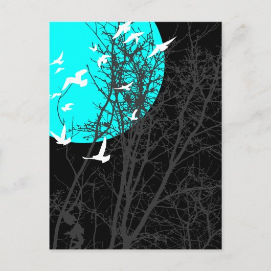 Schattenbild Vögel Postkarte (Vorderseite)