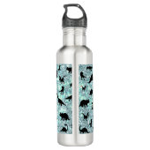 Schattendino Dinosaurier auf Gradientengalaxie Edelstahlflasche (Rückseite)