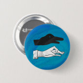 Schattenente auf Blau Button (Vorne & Hinten)