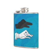 Schattenente auf Blau Flachmann (Links)