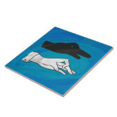 Schattenente auf Blau Fliese (Seite)