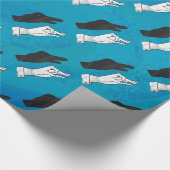 Schattenente auf Blau Geschenkpapier (Ecke)