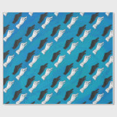 Schattenente auf Blau Geschenkpapier (Flach)