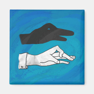 Schattenente auf Blau Magnet