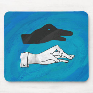 Schattenente auf Blau Mousepad