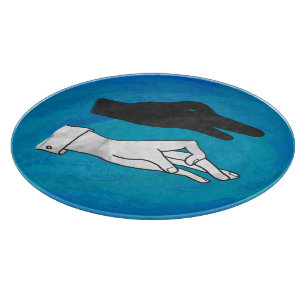 Schattenente auf Blau Schneidebrett
