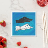 Schattenente auf Blau Serviette (Beispiel)