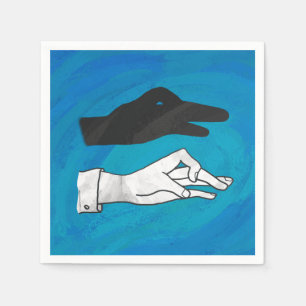 Schattenente auf blau serviette