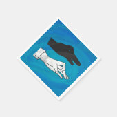 Schattenente auf Blau Serviette (Ecke)