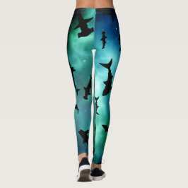 Schattenfisch Hai Wal Farbverlauf farbenfrohe Gala Leggings