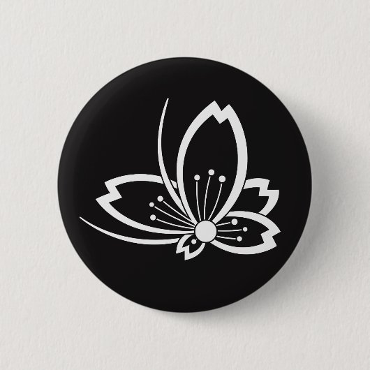 Schattenfliegenförmige Kirschblüte Button (Vorderseite)