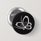 Schattenfliegenförmige Kirschblüte Button (Vorne & Hinten)