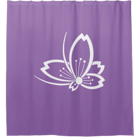 Schattenfliegenförmige Kirschblüte Duschvorhang (Vorderseite)