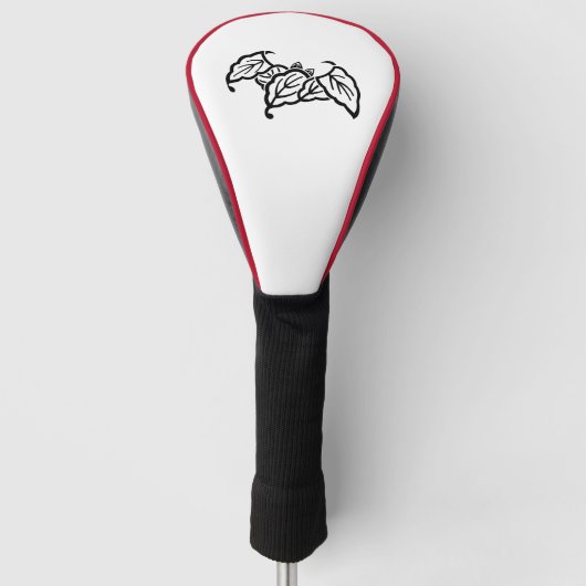 Schattenförmige Blätter aus Eichenholz Golf Headcover (Vorderseite)