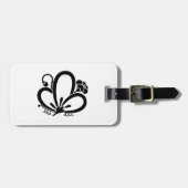 Schattenförmige Pflaumenblüte Gepäckmarke Gepäckanhänger (Vorderseite horizontal)