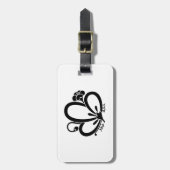 Schattenförmige Pflaumenblüte Gepäckmarke Gepäckanhänger (Vorderseite vertikal)