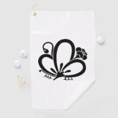 Schattenförmige Schmetterlingsplatten-Sonnenblumen Golfhandtuch (Insitu)