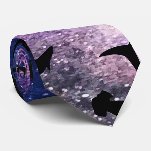 Schattenhai Haiwal in Gradientengalaxie Weltraum Krawatte (Gerollt)