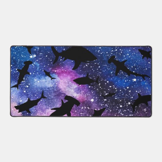 Schattenhai Haiwal in Gradientengalaxie Weltraum Schreibtischunterlage (Vorderseite)