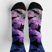 Schattenhai Haiwal in Gradientengalaxie Weltraum Socken (Oben)