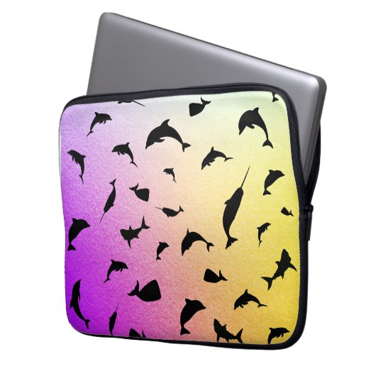 Schattenhai im Gefälle Laptopschutzhülle (Vorderseite Links)