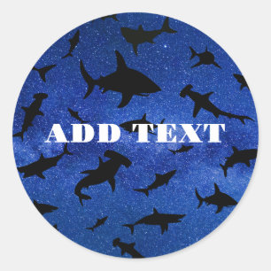 Schattenhai-Wal im Gefälle Runder Aufkleber