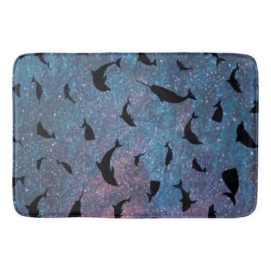 Schattenhai-Wal in Gradientengalaxie Badematte (Vorderseite)