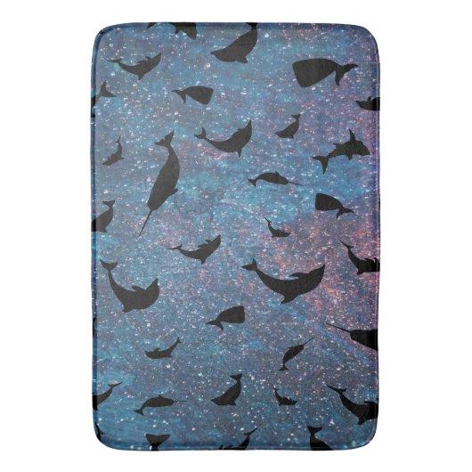 Schattenhai-Wal in Gradientengalaxie Badematte (Vorderseite Vertikal)