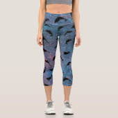 Schattenhai-Wal in Gradientengalaxie Capri Leggings (Vorderseite)