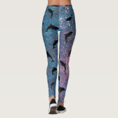 Schattenhai-Wal in Gradientengalaxie Leggings (Rückseite)