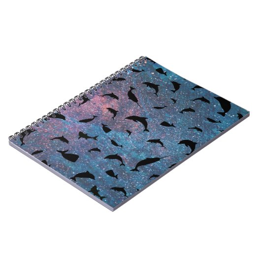 Schattenhai-Wal in Gradientengalaxie Notizblock (Linke Seite)