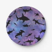 Schattenhai-Wal in Gradientengalaxie Pappteller (Vorderseite)