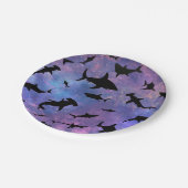 Schattenhai-Wal in Gradientengalaxie Pappteller (Schrägansicht)