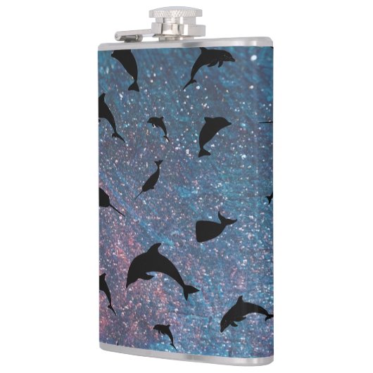 Schattenhai-Walgefälle farbige Galaxie Flachmann (Links)