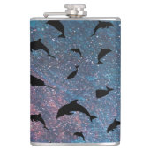 Schattenhai-Walgefälle farbige Galaxie Flachmann (Vorderseite)