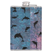 Schattenhai-Walgefälle farbige Galaxie Flachmann (Rückseite)