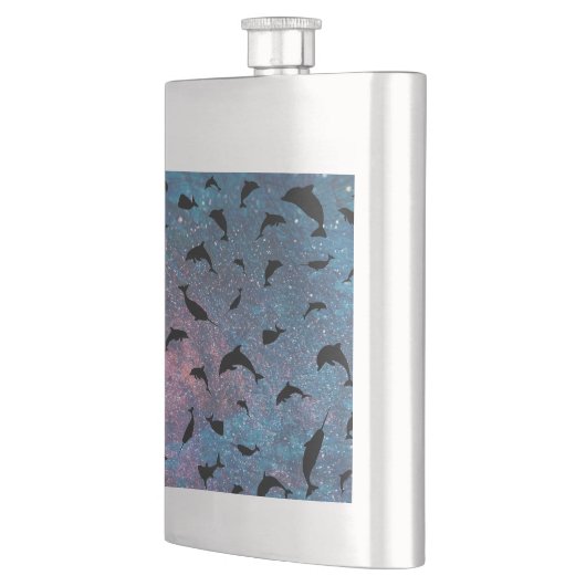 Schattenhai-Walgefälle farbige Galaxie Flachmann (Links)