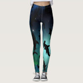 Schattenhai-Walgefälle farbige Galaxie Leggings (Vorderseite)